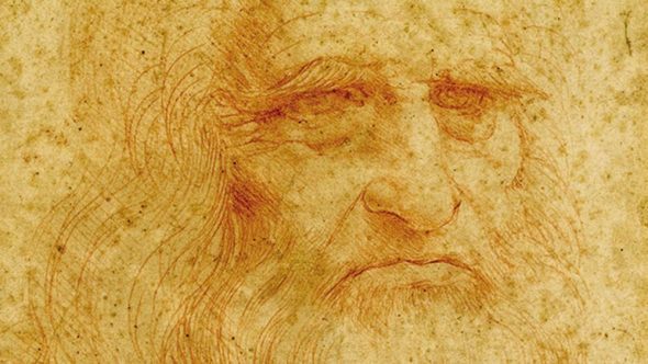 Particolare dell'autoritratto di Leonardo conservato nella Biblioteca Reale di Torino