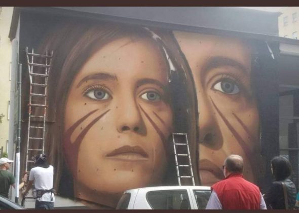 Napoli- Murale dedicato a Ilaria Cucchi dello Sreet Artist Jorit Foto della pagina facebook di 'Napoli Direzione Opposta'