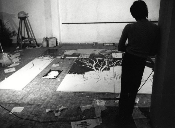 Mario Schifano in studio (1968)