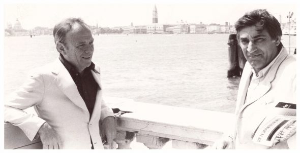 Giuliano Briganti e Plinio De Martiis a Venezia, fotografia di Milton Gendel. Courtesy Giuliano Briganti.