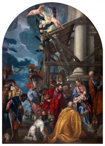 Paolo Caliari detto il Veronese (Verona 1538 – Venezia 1588), Adorazione dei Magi, Olio su tela, cm 320 x 234, Vicenza, chiesa di Santa Corona