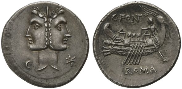 Denario di Caio Fonteio, Roma, 114 o 113 a.C. Base d’asta 1.500 euro Venduto per 11.310 euro Record mondiale per questa tipologia di moneta