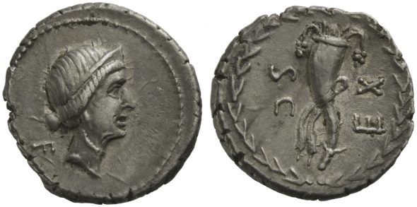 Denario di Lucio Cornelio Silla, Roma, 81 a.C. Base d’asta 2.700 euro Venduto per 10.600 euro Record mondiale per questa rara tipologia di moneta
