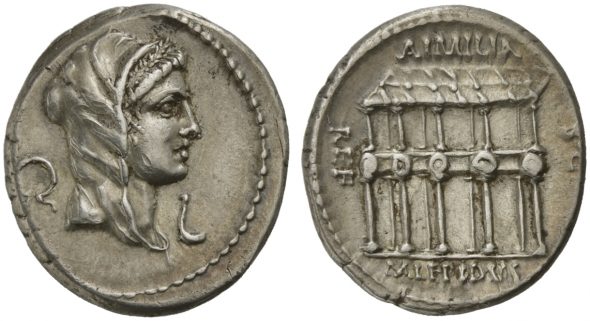 Denario di Marco Emilio Lepido, Roma, 61 a.C. Base d’asta 2.250 euro Venduto per 10.250 euro Record mondiale per questa tipologia di moneta