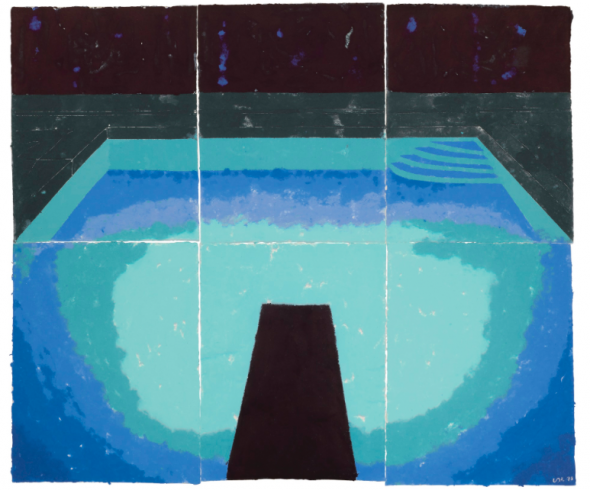 David Hockney. Piscine De Medianoche (Paper Pool 30)