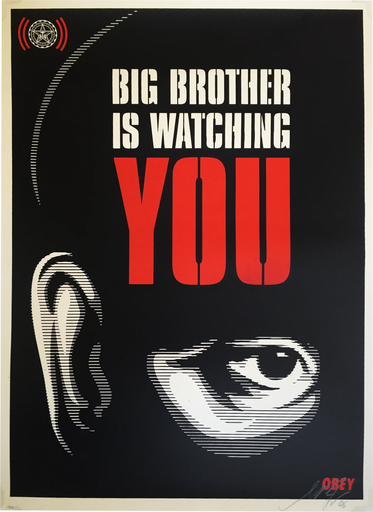 Shepard Fairey big brother is watching you 2006 60x45