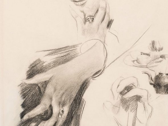Giovanni Boldini, Studio di mani, 1890-1899. Matita su carta, 330x330 mm.