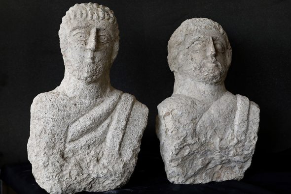 I due busti rinvenuti a Beit Shean, in Israele