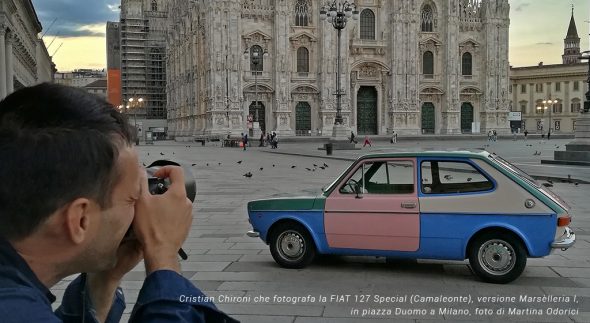 La Fiat 127 che sarà protagonista di Bologna Drive, progetto di Christian Chironi per Oplà. Performing Activities.