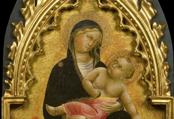 Maestro della Cappella Bracciolini (Pistoia e Firenze, 1390-1430 circa)Madonna dell’Umiltà celeste e quattro santi, particolare