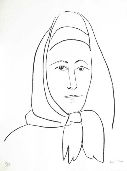 Picasso, Ragazza-spagnola, 1960-61, litografia.