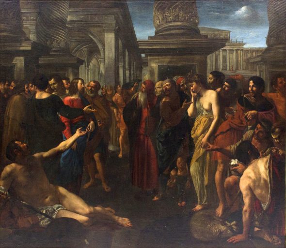 Angelo Caroselli  (1585 – 1652) Cristo e l’adultera Olio su tela, 125x146 cm Venduto a € 321.875 Record mondiale per l’artista