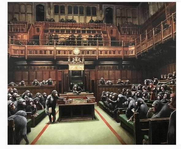 Devolver Parliament. (2009) Immagine dall’account Instagram di Banksy