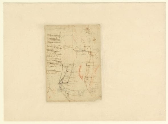 Leonardo da Vinci, Aliante, 1493-1495. Codice Atlantico f 846v. Milano, Veneranda Biblioteca Ambrosiana, ©Veneranda Biblioteca Ambrosiana/Mondadori Portfolio-f846v