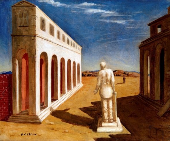 Giorgio de Chirico, Piazza d'Italia (Souvenir d'Italie), 1924-25, olio su tela, cm. 60 x 73, MART 2173, Mart, Collezione L.F.
