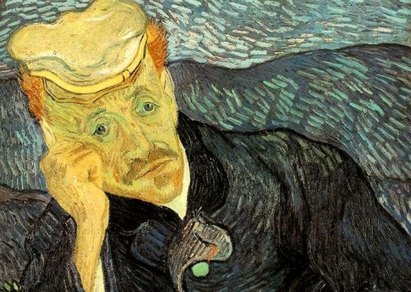 Il Ritratto del Dottor Gachet, di Vincent van Gogh (particolare)
