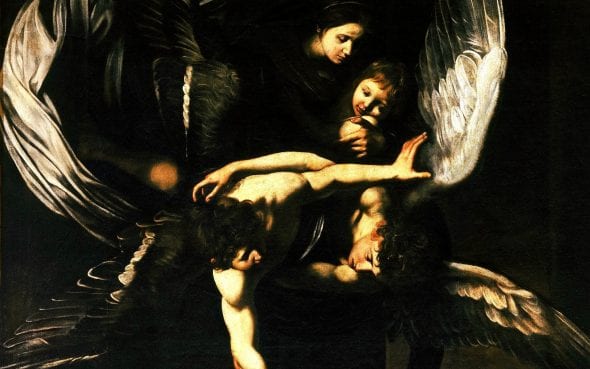 Un particolare de Le sette opere di Misericordia, di Caravaggio