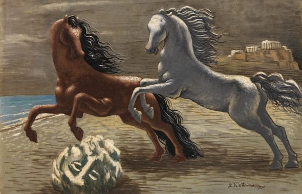 De Chirico Savinio, Fondazione Magnani-Rocca 2019, Giorgio de Chirico, Cavalli in riva al mare (Les deux chevaux), 1926