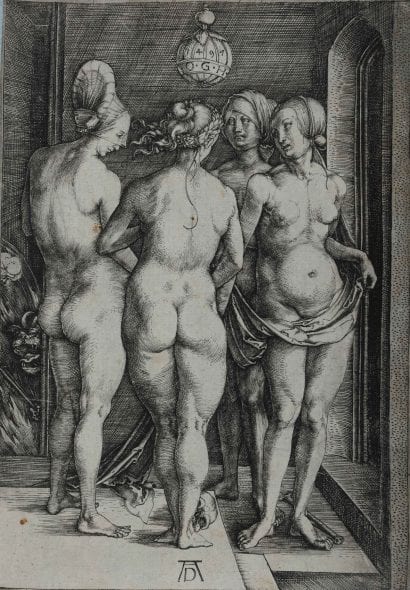 Albrecht Dürer, Le quattro streghe, incisione a bulino, 192 x 123