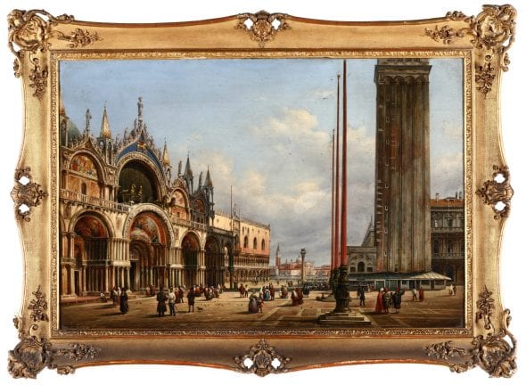 Lotto 116 Giuseppe Coen (1812-1856) Veduta di Venezia, 1855 olio su tela, cm 50x73, firmato e datato in basso a sinistra Stima € 800 - 1.000 Venduto a € 17.500