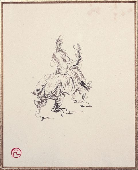 Henri de Toulouse-Lautrec Cavaliere 1879-1881 penna e inchiostro su carta, 9,6x7 cm © Herakleidon Museum, Athens Greece