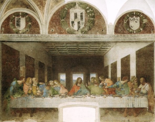 Leonardo, Cenacolo, 1495-1498, Milano, Refettorio di Santa Maria delle Grazie
