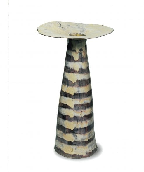 Lot 2 Fausto Melotti VASO (FUNGO) polychrome glazed ceramic cm 41.5x23.5x24.4 1950 EST: € 16.000 – 18.000
