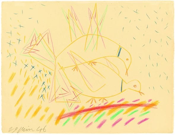 Pablo Picasso Due Colombe. 1946 Pastello su carta, 50,8 x 65,1 cm Stima: € 180.000 – 220.000,-