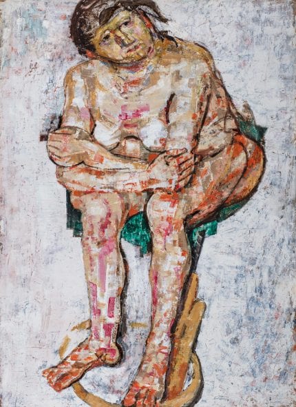 Fausto Pirandello Nudo seduto, 1948 olio su cartone cm 105 x 72