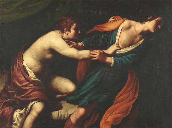 Alessandro Turchi, l´Orbetto Giuseppe e la moglie di Putifarre Olio su tela , 35 x 47 cm Schätzpreis / Estimate: € 100.000 – 130.000,-