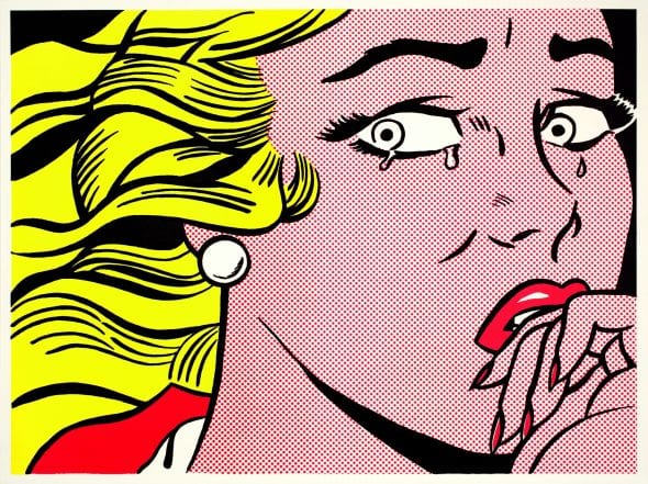 Crying Girl, 1963, Litografia offset su carte leggera biancastra liscia, Roy Lichtenstein Mudec 2019