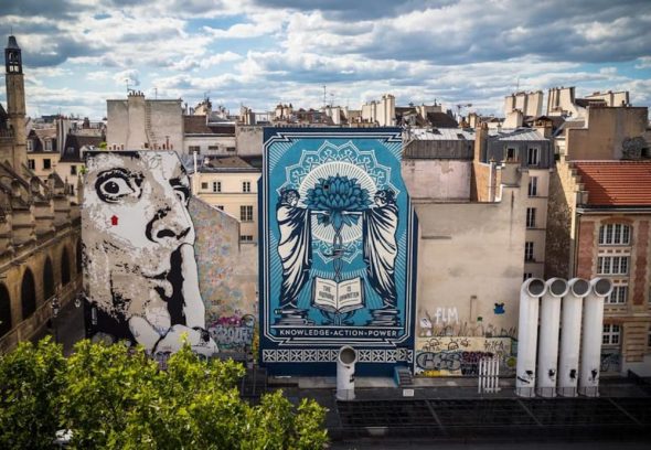 murale d'ispirazione art nouveau a parigi