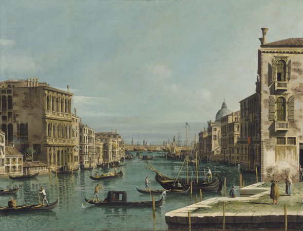 Bernardo Bellotto. Canal Grande, Venezia, visto da est, Campo San Vio. Vedute