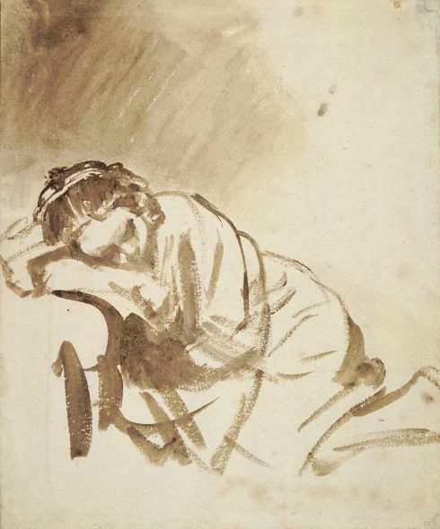 Rembrandt. Giovane donna dormiente
