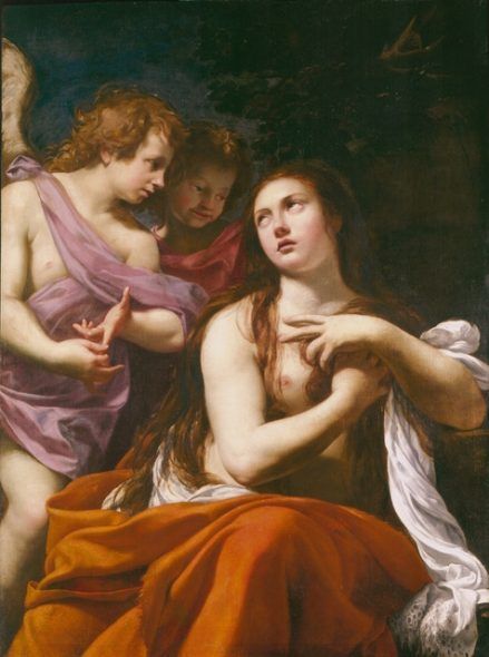 Simon Vouet, Maddalena e due angeli, Collezione Privata