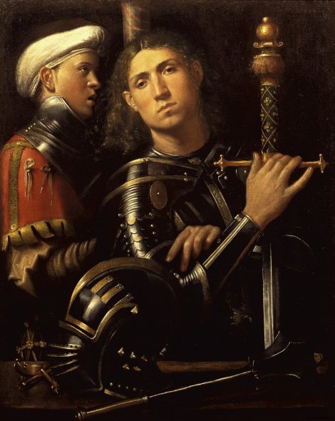 Giorgio da Castelfranco detto Giorgione. Ritratto di guerriero con scudiero detto “Gattamelata”