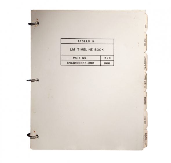 THE TIMELINE BOOK – Apollo 11 LM Timeline Book. [Houston:] Manned Spacecraft Center, Flight Planning Branch, 19 June-12 July 1969. Estimate USD 7,000,000 - USD 9,000,000