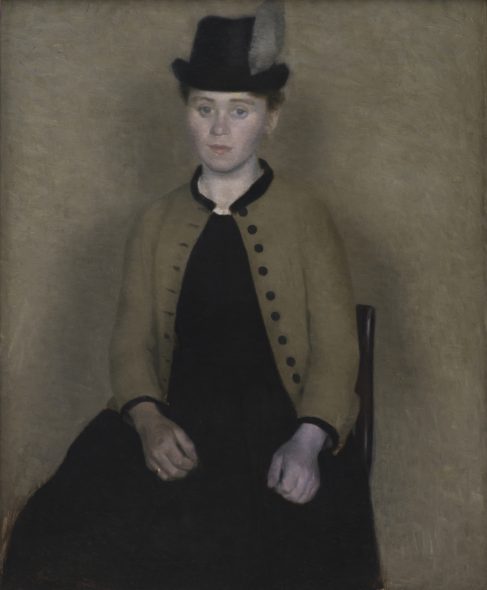 Vilhelm Hammershøi, Ritratto di Ida Ilsted, futura moglie dell'artista, 1890. Copenhague, Statens Museum for Kunst