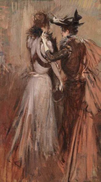Giovanni Boldini, Le due amiche, 1896 circa, olio su tela, cm 83x48