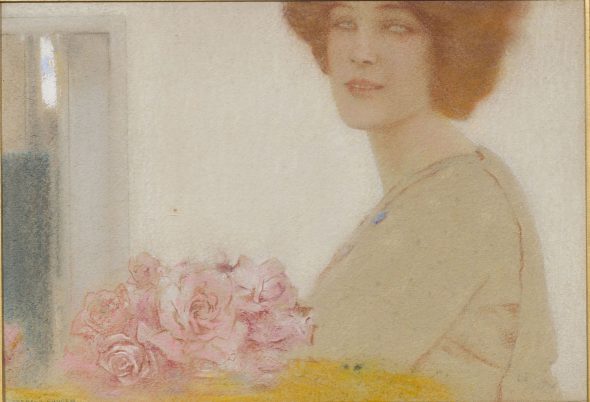 Fernand Khnopff, Le Rose, 1912, pastello su carta