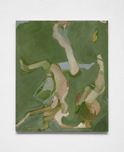 Beatrice Meoni, Caduta, olio su tavola, 60 x 50 cm, 2019 