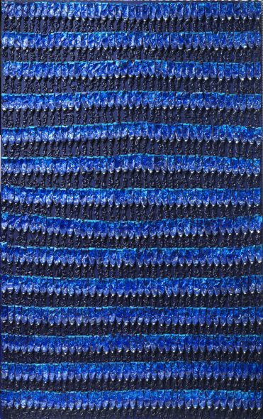 Arman, Monochrome Accumulation, 1988-89, accumulazione di tubetti e colori acrilici su tela, cm 260x161.