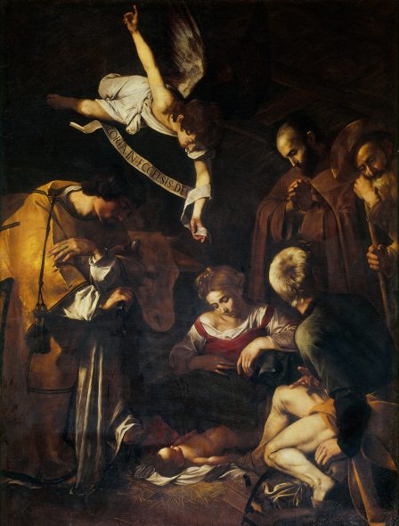 Michelangelo Merisi da Caravaggio Natività con i Santi Lorenzo e Francesco d'Assisi, 1600