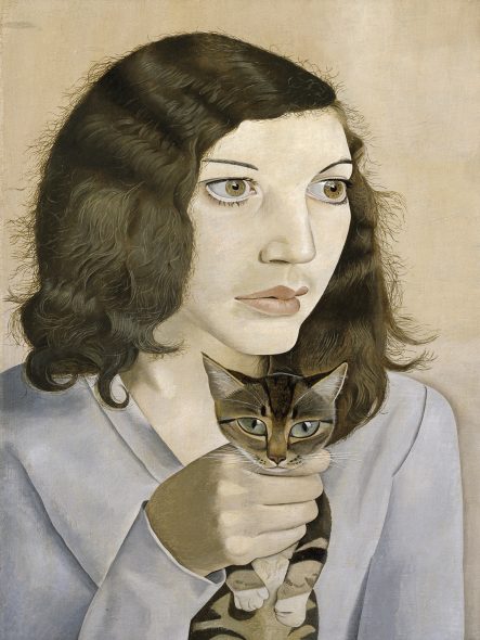 Lucian Freud, Girl with a Kitten , 1947, Oil paint on canvas, 410 x 307 x 18 mm. Tate: Bequeathed by Simon Sainsbury 2006, accessioned 2008 © Lucian Freud Archive/ / Bridgeman Images. Photo: ©Tate 2019