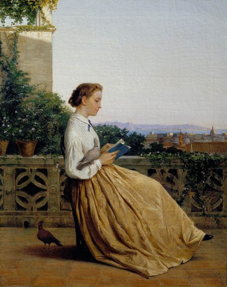 Michele Tedesco, Lettura in terrazza, 1875