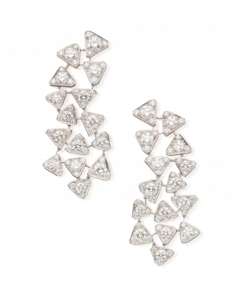 Pair of Diamond Earclips, Cartier, France