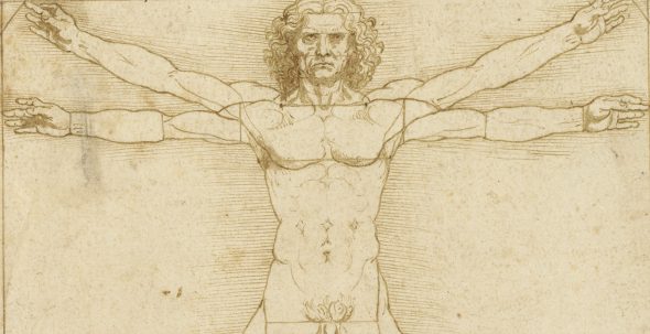 Particolare de L'uomo vitruviano, di Leonardo
