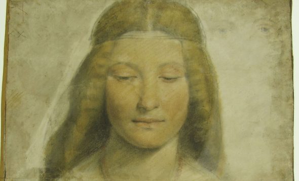 Giovanni Antonio Boltraffio, Studio per ritratto di donna a mezzo bousto, 1498-1502, leonardo da vinci e il suo lascito. gli artisti e le tecniche piancoteca ambrosiana 