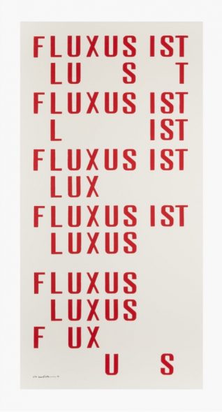 Emmett Williams, Fluxus ist, 1958 - 1988 My Life in flux cardi gallery London 2019 