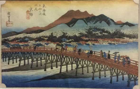 Kyoto, il grande ponte a Sanjo - Hiroshige